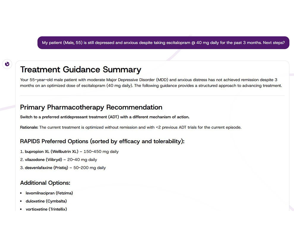 evidence informed guidance, ori by rapids health, ai decision support tools mental illness